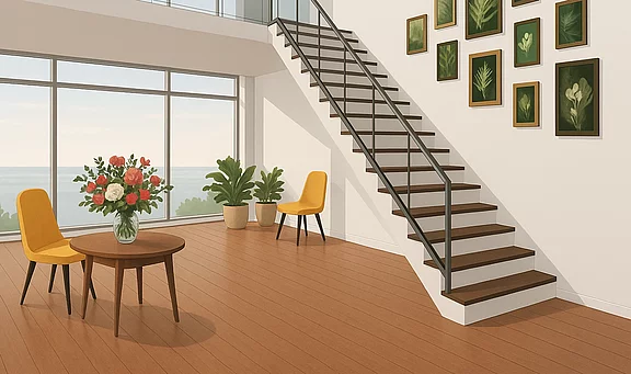 Illustration eines Treppenhauses