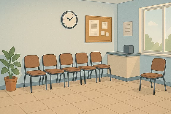 Illustration eines Wartezimmers beim Arzt