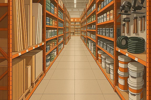 Illustration eines Baumarktes